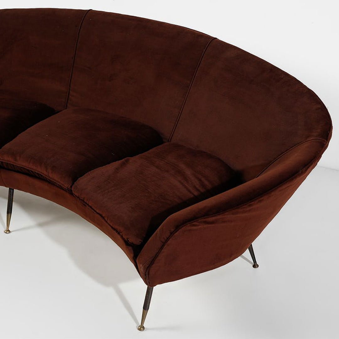 Italian Curved Sofa | 1950's