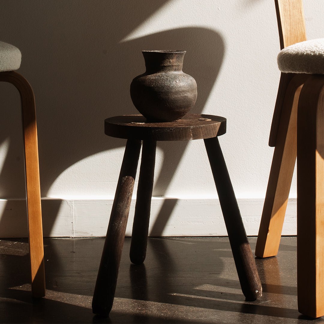 Japanese Black Glazed Vase by Atsushi Ogata