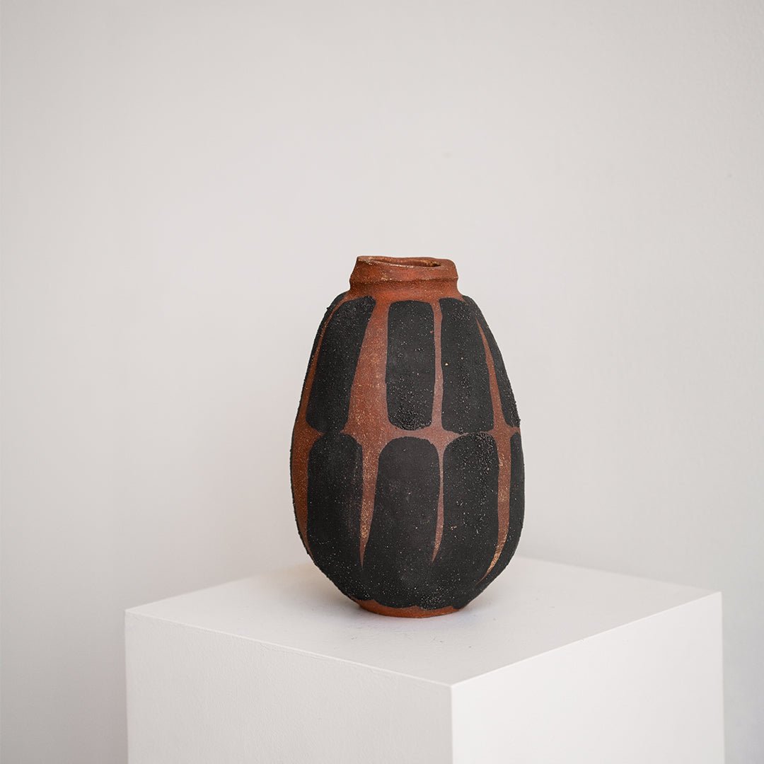 Terracotta + Black Abstract Vessel