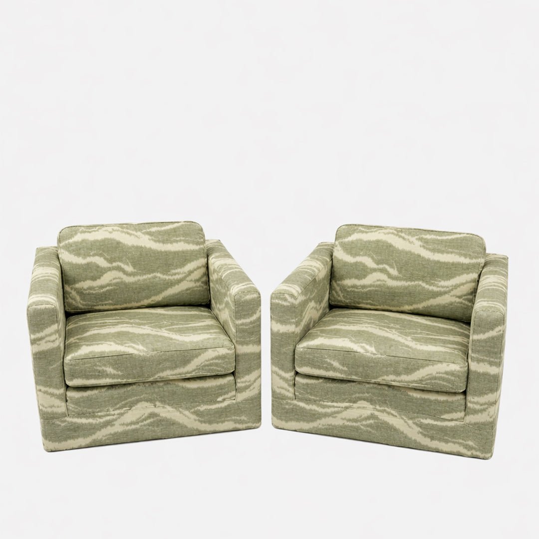 A Pair of Knoll Pfister Club Chairs on Casters