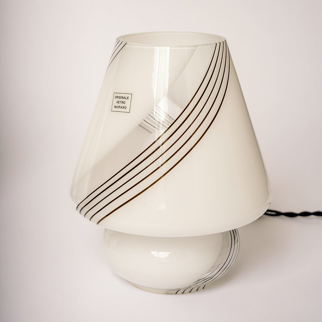 Mini, Vintage Murano Glass Mushroom Table Lamp