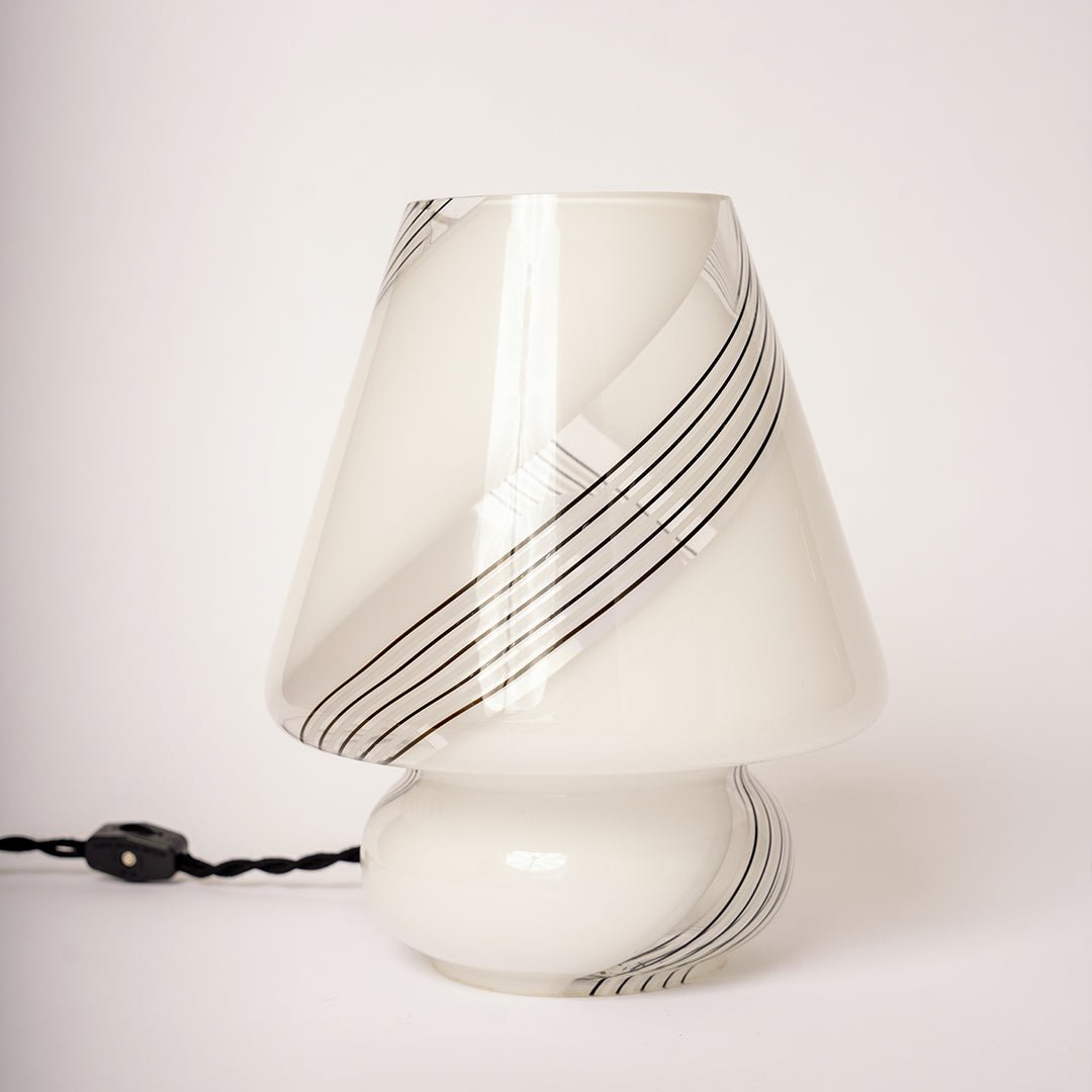 Mini, Vintage Murano Glass Mushroom Table Lamp