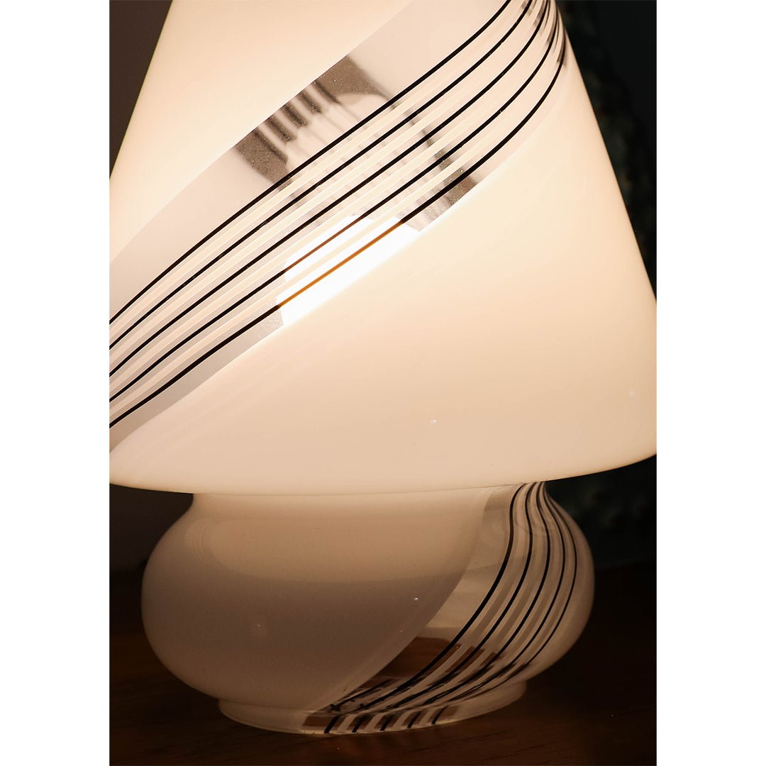 Mini, Vintage Murano Glass Mushroom Table Lamp