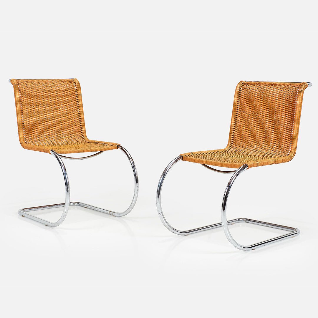 A Pair of Mies van der Rohe 'MR20' Cantilevered Chairs