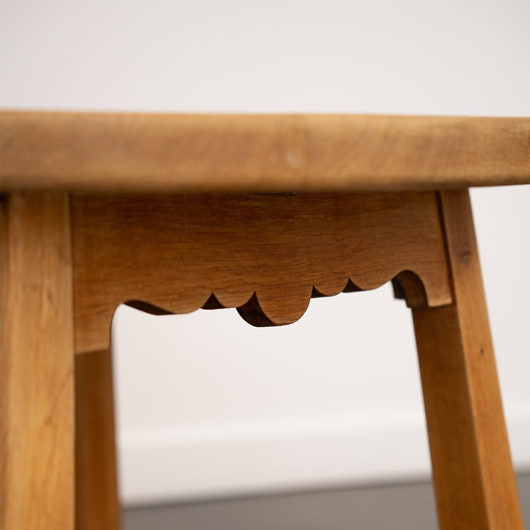 Danish Brutalist Oak Side Table