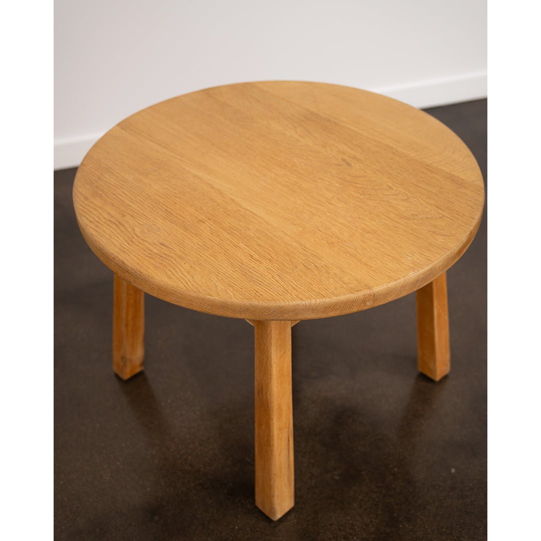 Danish Brutalist Oak Side Table