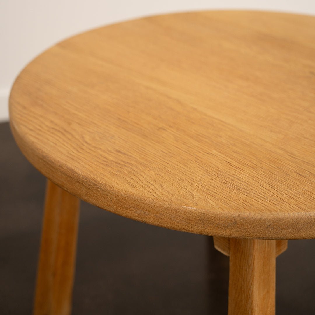 Danish Brutalist Oak Side Table