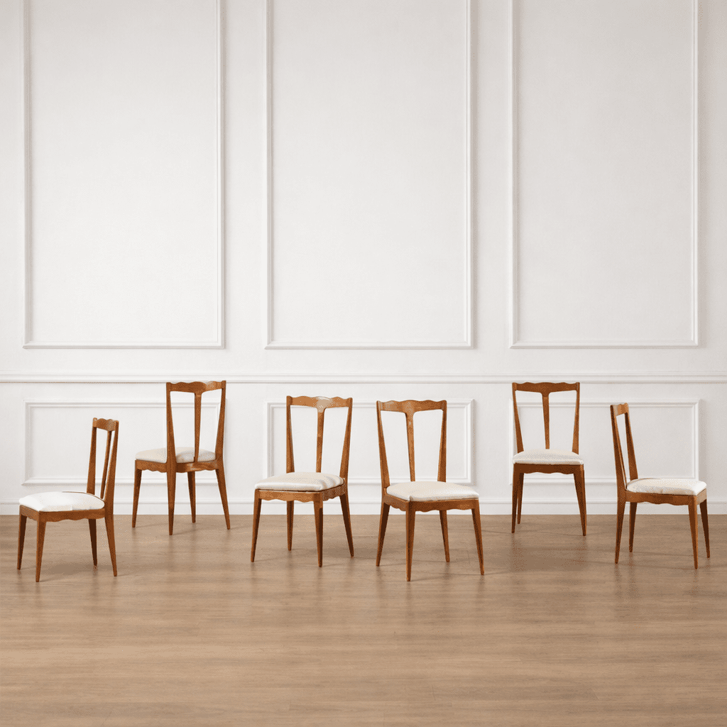 A Set of Six Italian Sculptural Dining Chairs (Available 01/30)