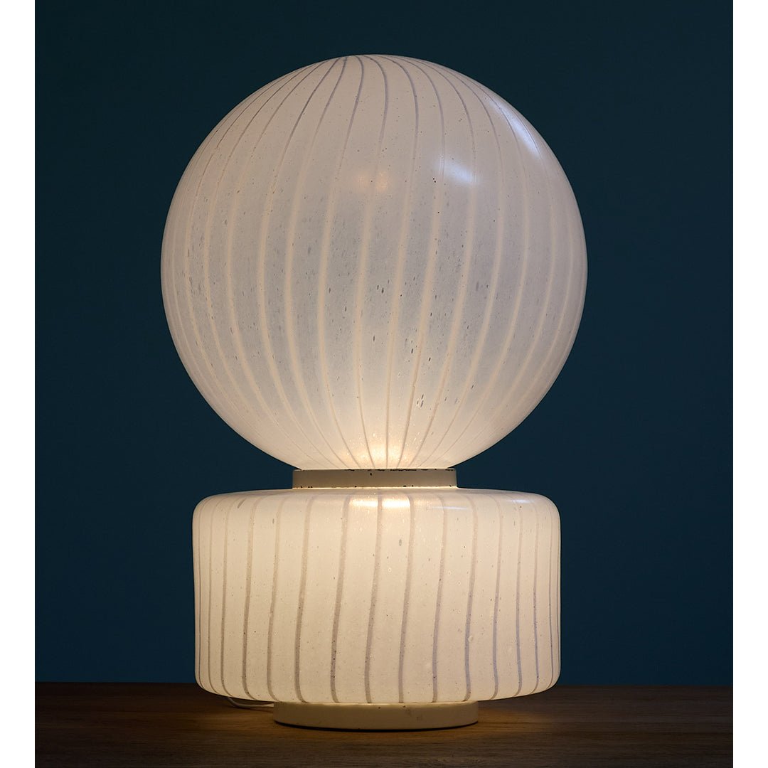 Sculptural Striped Murano Glass Lamp by Vistosi | 1950s