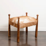 'Quilles' Style Cowhide Stool in the Manner of Jean Royère