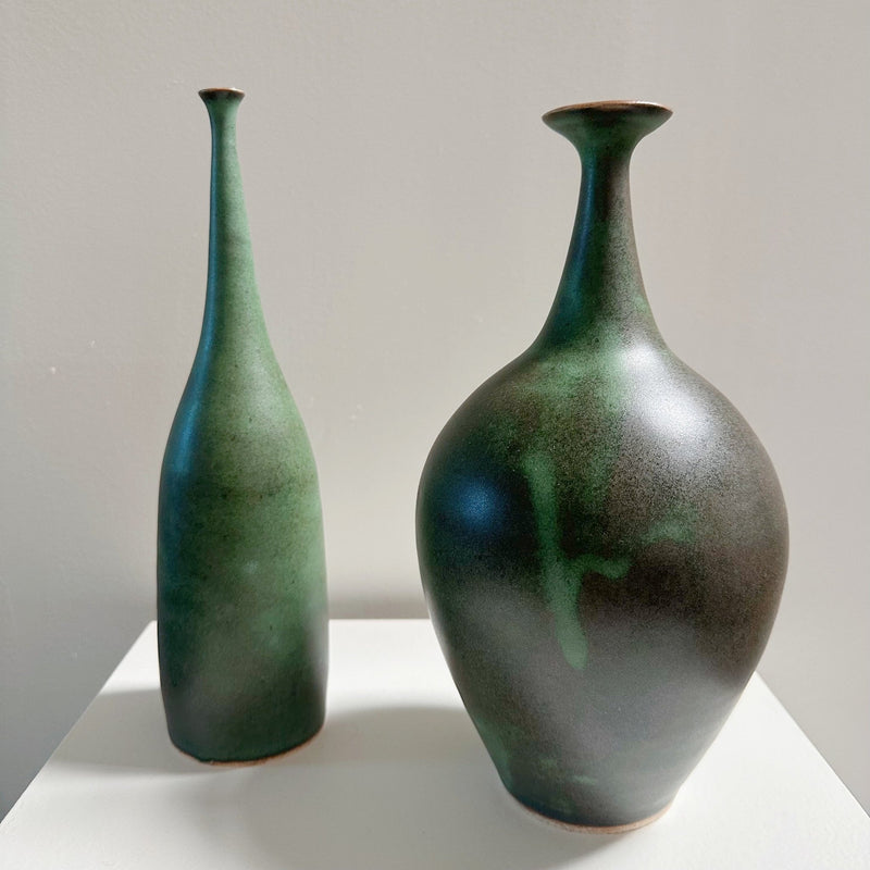 Green Bottleneck Vase