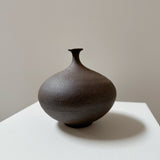 Black Clay Wide Bottleneck Vase