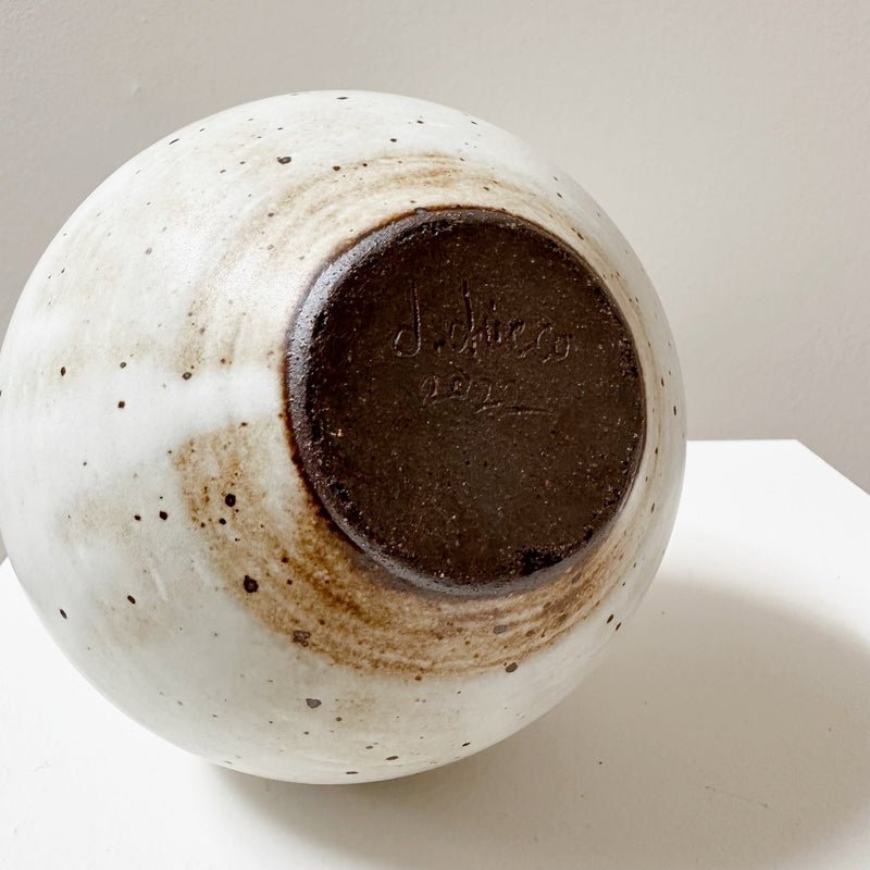 White Bottleneck Vase | made with black clay