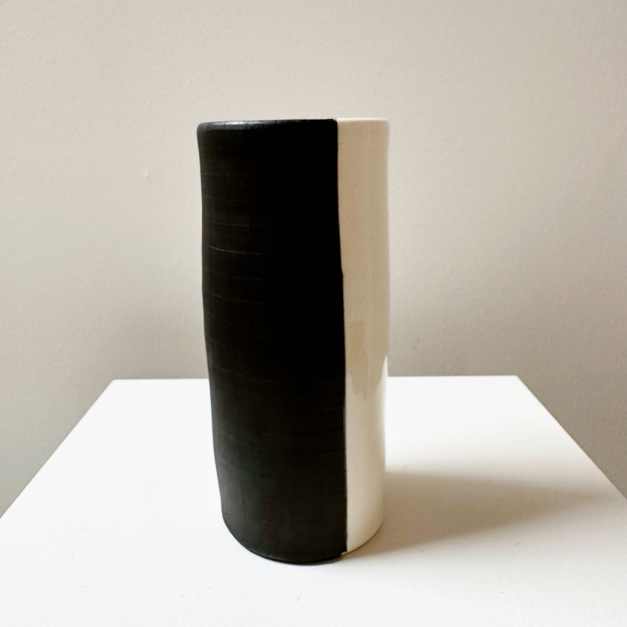 Studio Pottery, Black and White Ceramic Vase