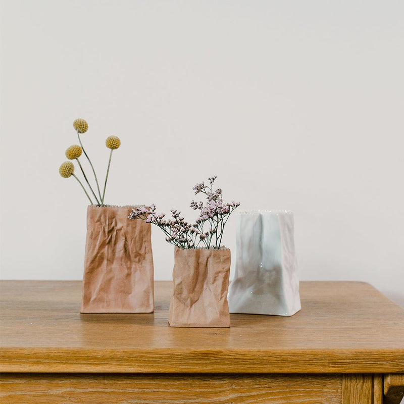 Set of 3 Tapio Wirkkala Paper Bag Vases by Rosenthal