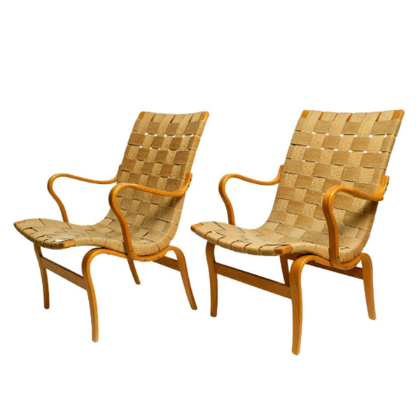 A Pair of 'Eva' Armchairs by Bruno Mathsson | Available 04/01