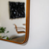 Vintage Italian Wall Mirror with Solid Walnut Frame