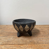 Footed Pinch Pot with Diamond Detail
