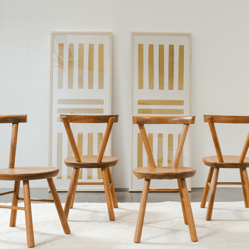 Set of 6 Sculptural Dining Chairs in the Style of Charlotte Perrriand